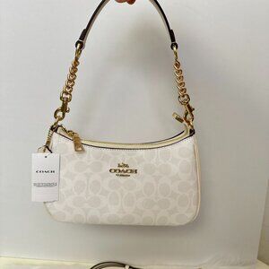 COACH Classic Old Flower White Underarm Bag